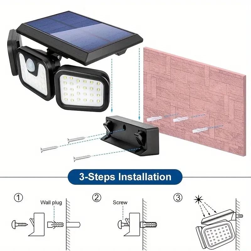 Outdoor LED Motion Sensor Solar Lights Waterproof Security Lamp Ideal For Pathways And Gardens 6