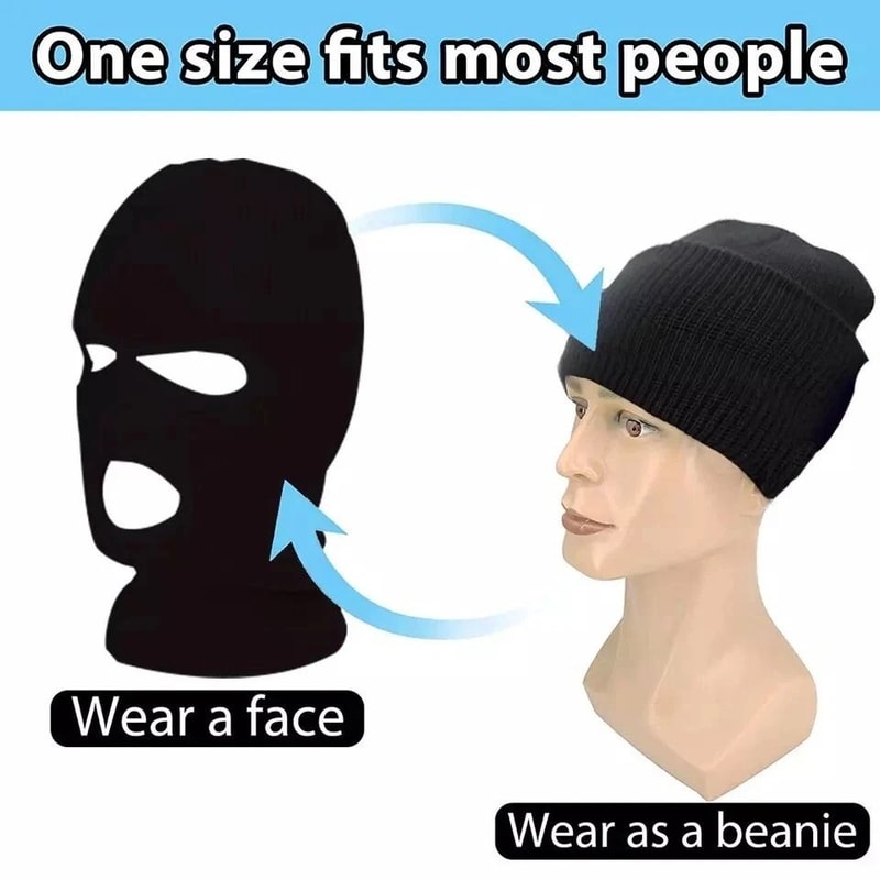 Tactical Hat 3 Hole Full Face Mask Ski Mask Winter Cap Balaclava Outdoor Beanie For Ultimate Cold W 3