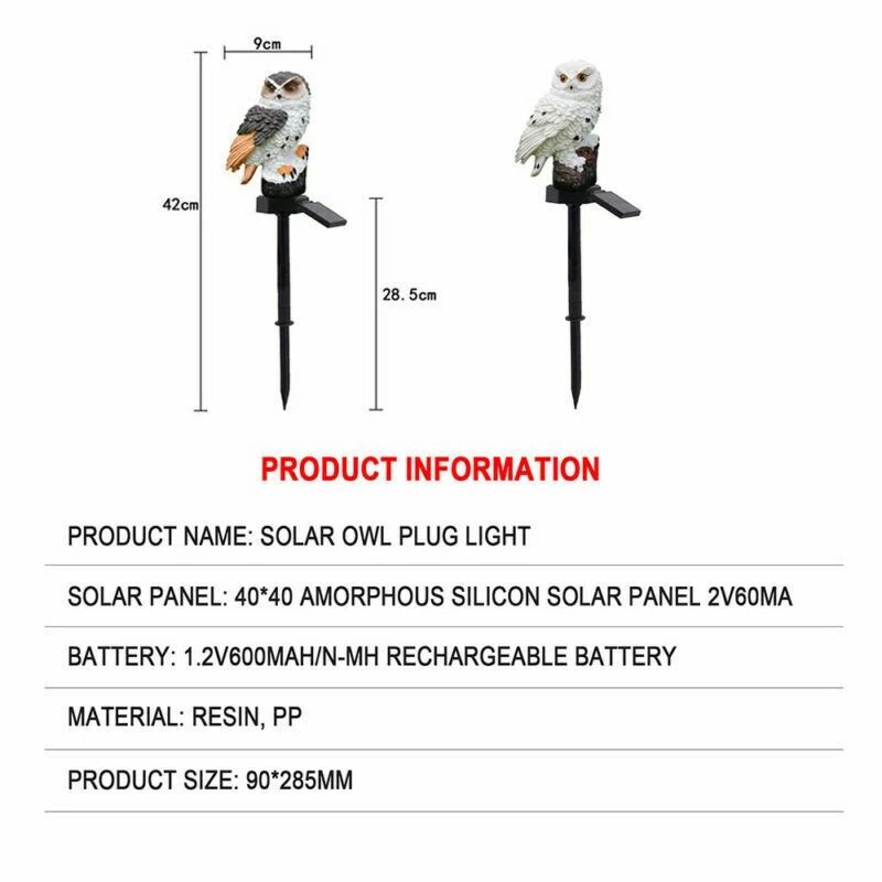 Decorative Solar Owl Stake Lights Solar Lights Outdoor Lights For Yard Decorations Gift Ideal Gard 3