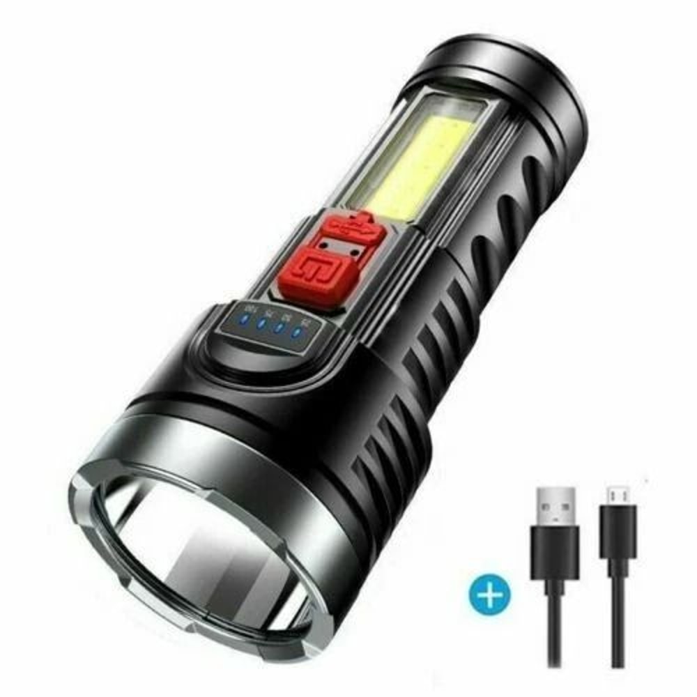 Super Bright Tactical LED Flashlight USB Rechargeable Torch Work Light For Camping Hiking And More 9