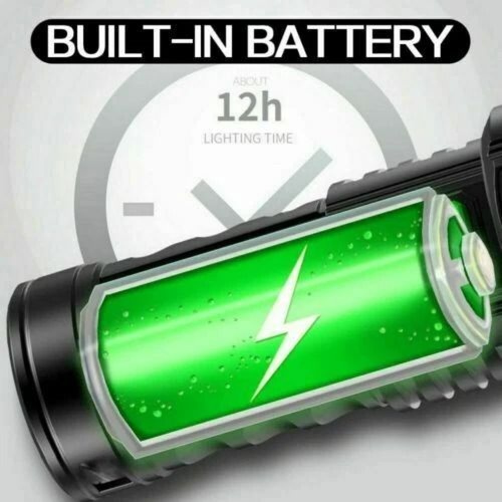 Super Bright Tactical LED Flashlight USB Rechargeable Torch Work Light For Camping Hiking And More 5