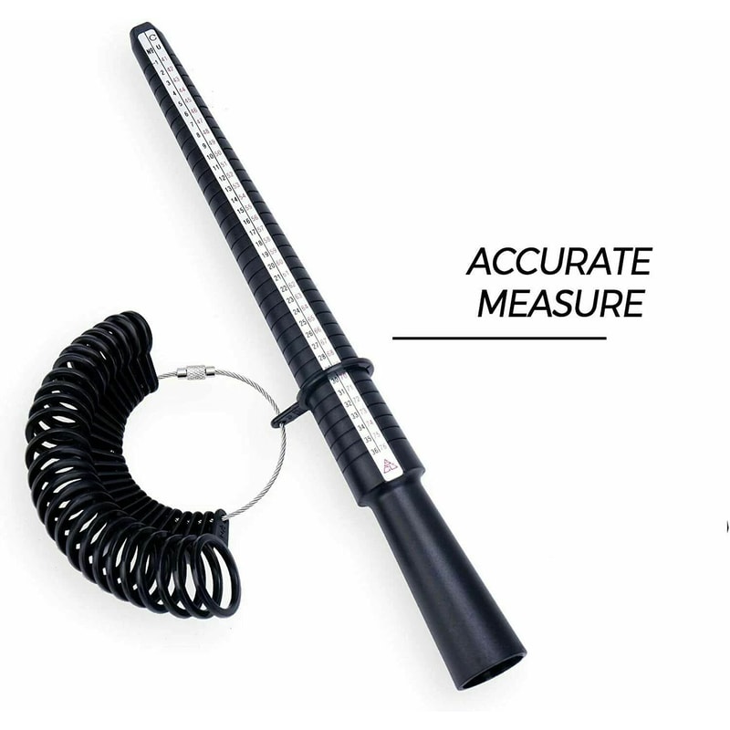 Jewelry Tool Plastic Ring Sizer Guage Mandrel Finger Sizing Measure Stick For Perfect Fit 2