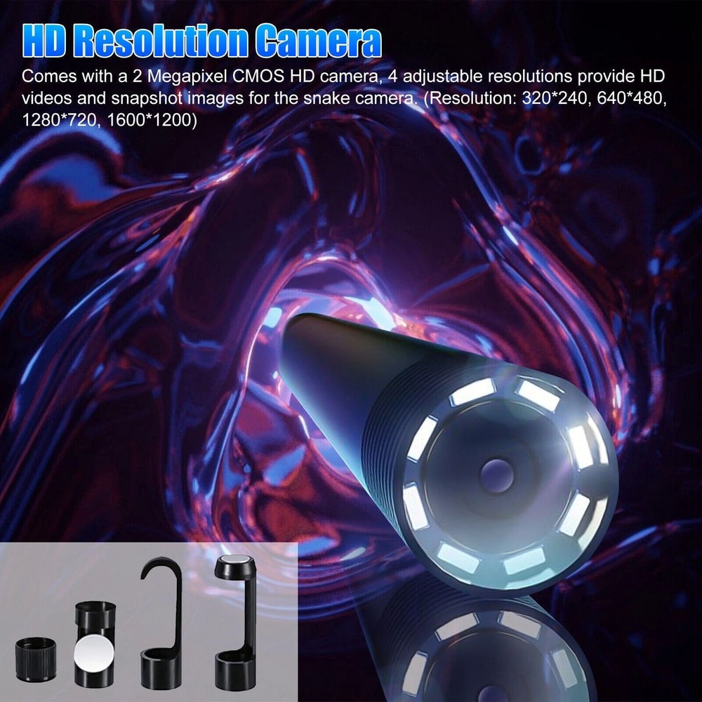 LED WiFi Borescope Endoscope Snake Inspection Camera For IPhone Android IOS 11