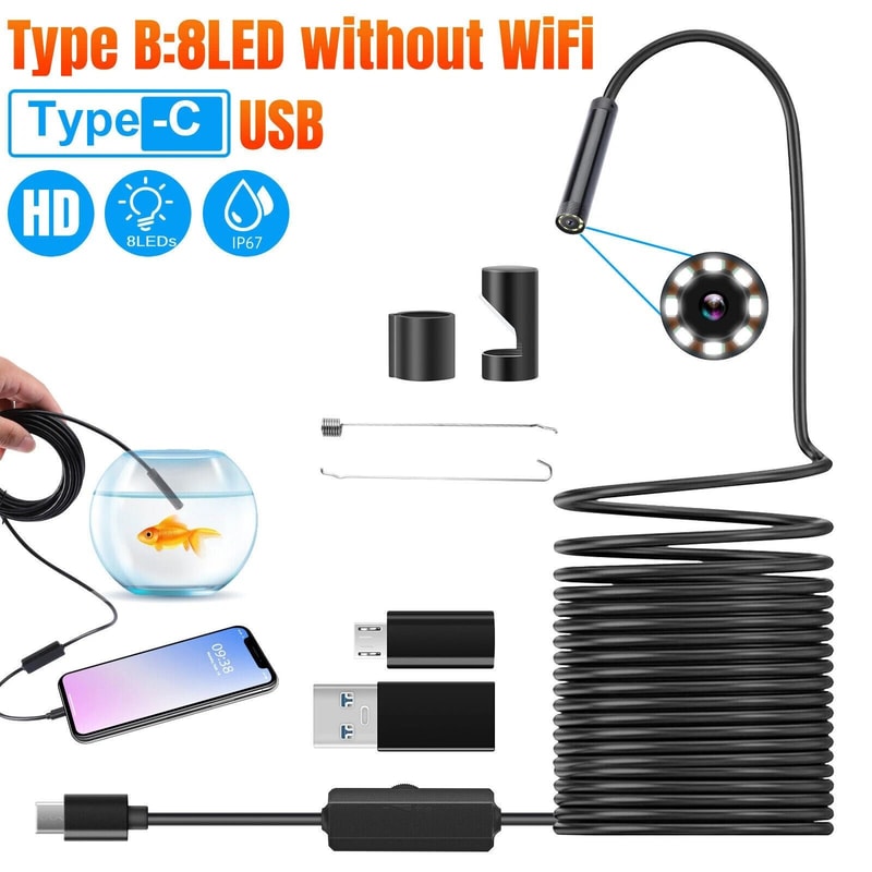 LED WiFi Borescope Endoscope Snake Inspection Camera For IPhone Android IOS 6