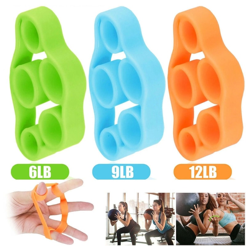 Finger Exerciser Strengthener Set Wrist Forearm Grip Trainer Resistance Bands For Power 1