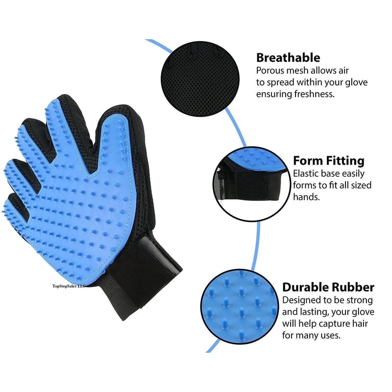 Pet Hair Remover Glove Dog Cat Grooming Brush Soft Bath Massage Deshedding Comb For Pets 1