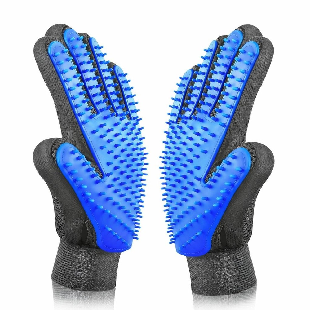 Pet Hair Remover Glove Dog Cat Grooming Brush Soft Bath Massage Deshedding Comb For Pets 0