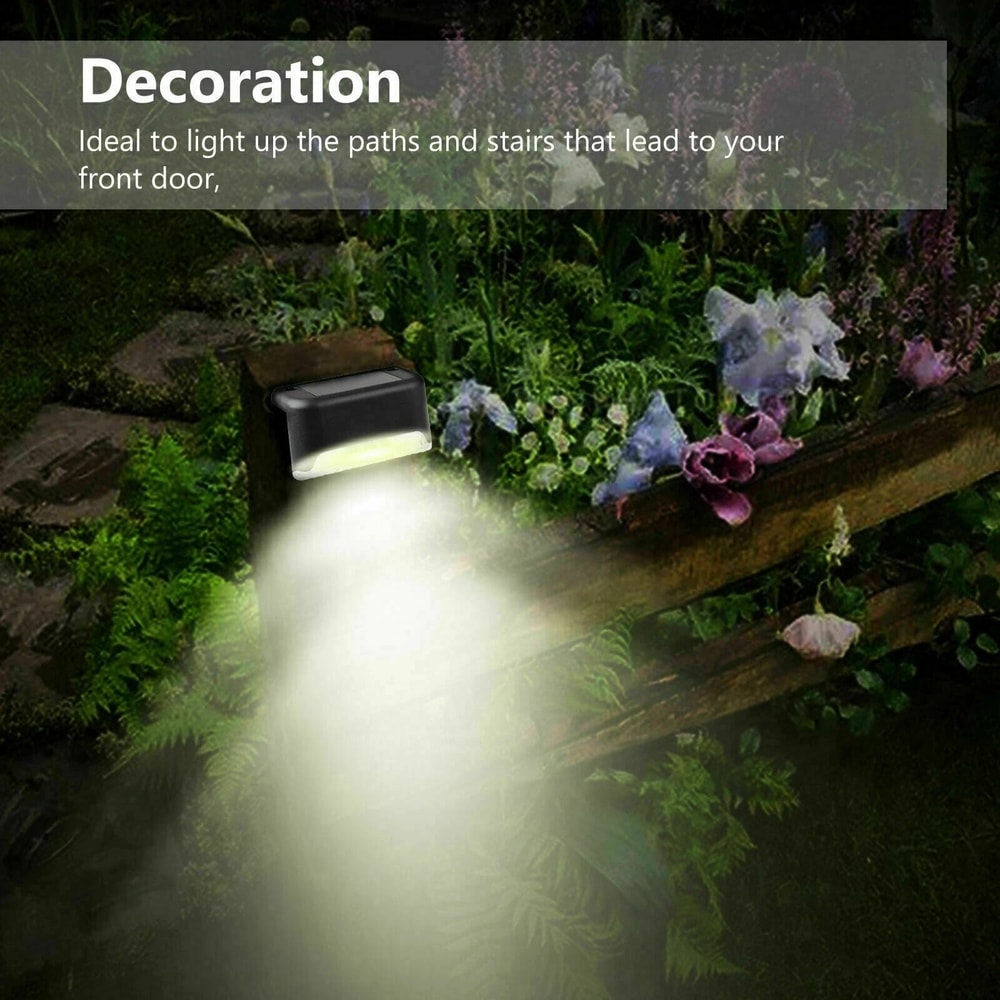 Outdoor Garden Patio Solar LED Deck Lights Railing Decks Path Lighting Waterproof Solar Pathway Lig 4