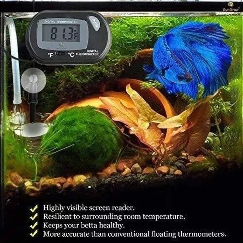 Digital Aquarium Thermometer Fish Tank Temperature Sensor Salt Water Terrarium Thermometer For Perf 4