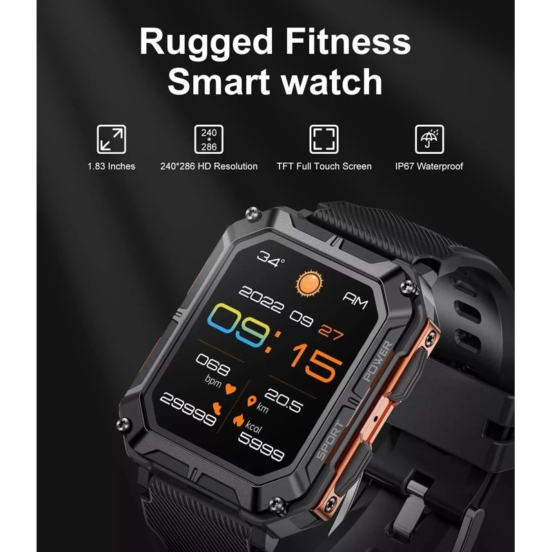 Smart Watch Men Military Fitness Tracker New Blood Pressure Wristwatch For Health Monitoring 3