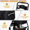 Black Pet Stroller Folding For Travel Detachable Carrier Swivel Front Wheels 9