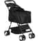 Black Pet Stroller Folding For Travel Detachable Carrier Swivel Front Wheels 13