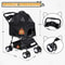 Black Pet Stroller Folding For Travel Detachable Carrier Swivel Front Wheels 11