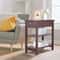 Slim End Table For Living Room Open End Table Narrow Brown Side Table For Bedroom Small Space Stora 0
