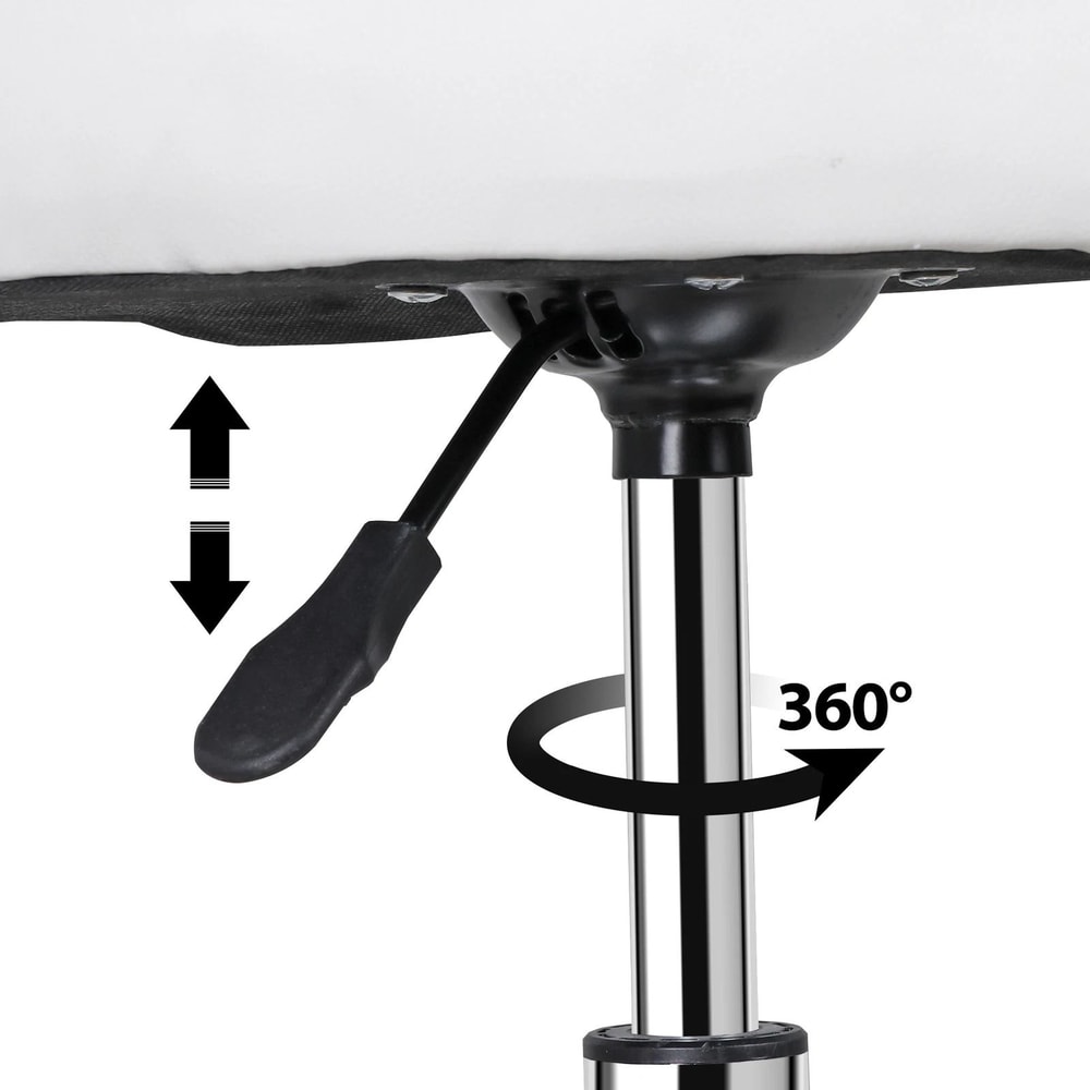 PU Leather Swivel Makeup Stool Adjustable Round Ottoman Vanity Stool Chair 5