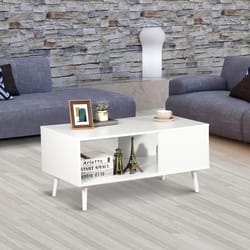 durable coffee table end, white storage stand living room, open storage shelf – perfect for organizing and enhancing you