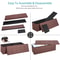 Folding Storage Bench Footrest Stool Toy Chest For Living Room Brown 9