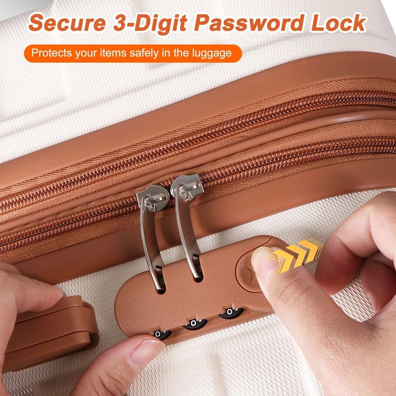 White High Quality CarryOn Suitcase Expandable Luggage With Spinner Wheels Travel Essentials 5