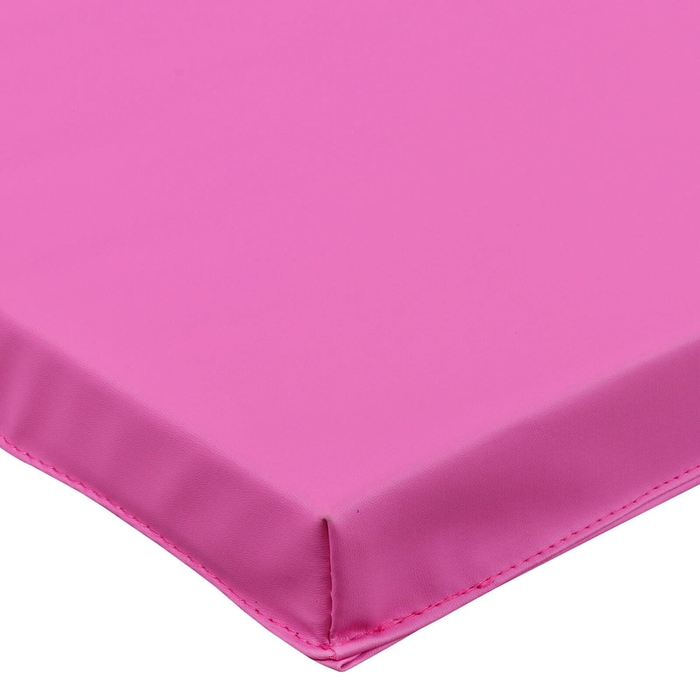 Fitness Exercise TriFold PU Leather Gym Mat Pink Tumbling Arts Workout Mat For Home Use 3