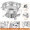 Round Chafing Dish Buffet Set W Glass Lid Lid Holder Perfect For Wedding Parties And Events 5