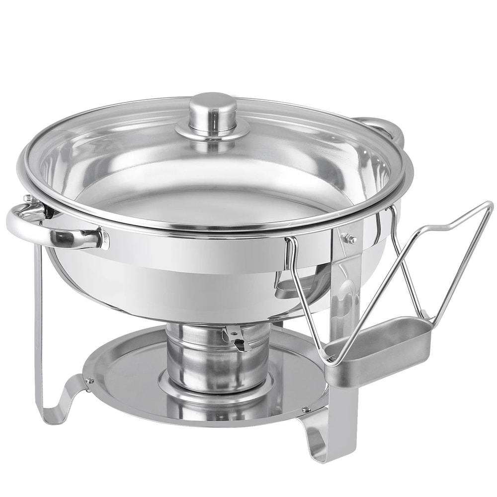 Round Chafing Dish Buffet Set W Glass Lid Lid Holder Perfect For Wedding Parties And Events 10