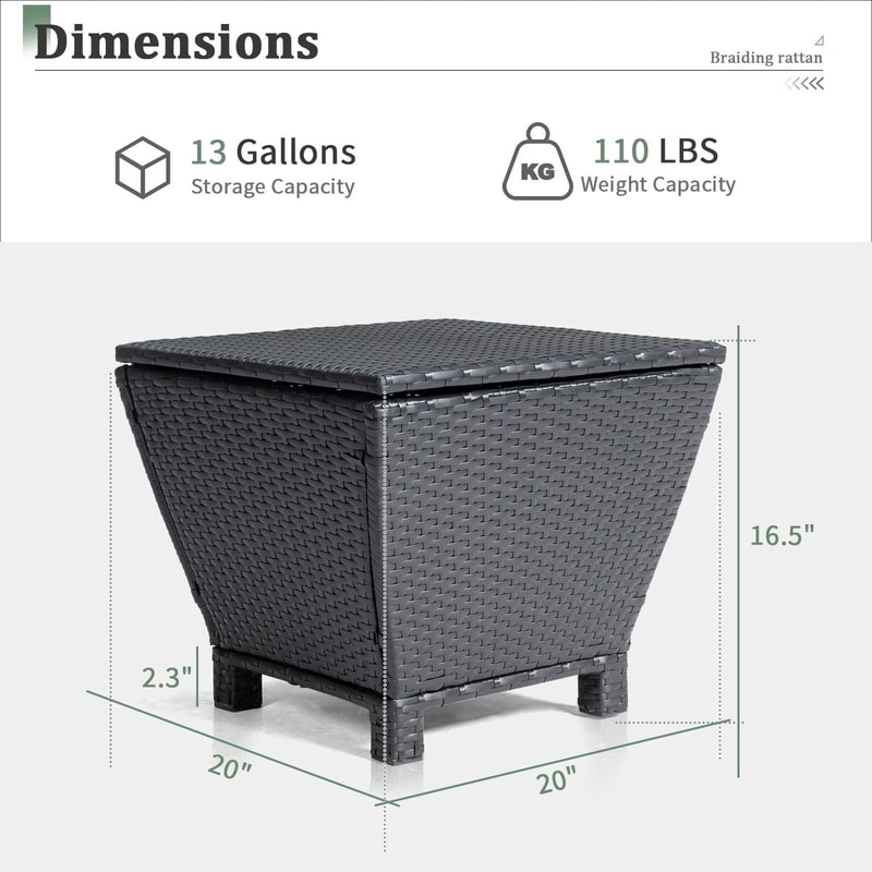 Indoor Wicker Side End Table With Storage Trapezium Container Garden MultiFunctional Design For You 5