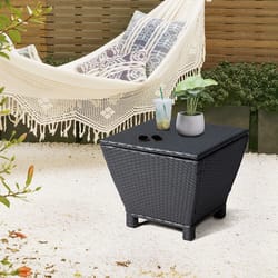 indoor wicker side end table with storage trapezium container, garden multi-functional design for your home