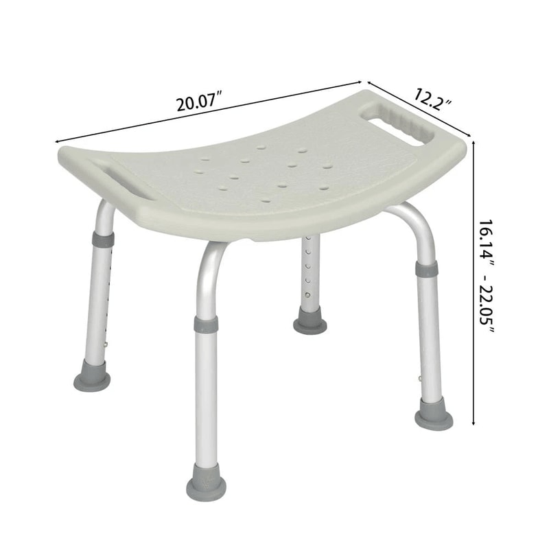 Adjustable Grey Bath Shower Chair Medical Bench For Bathtub 7 Height Stool Seat 7