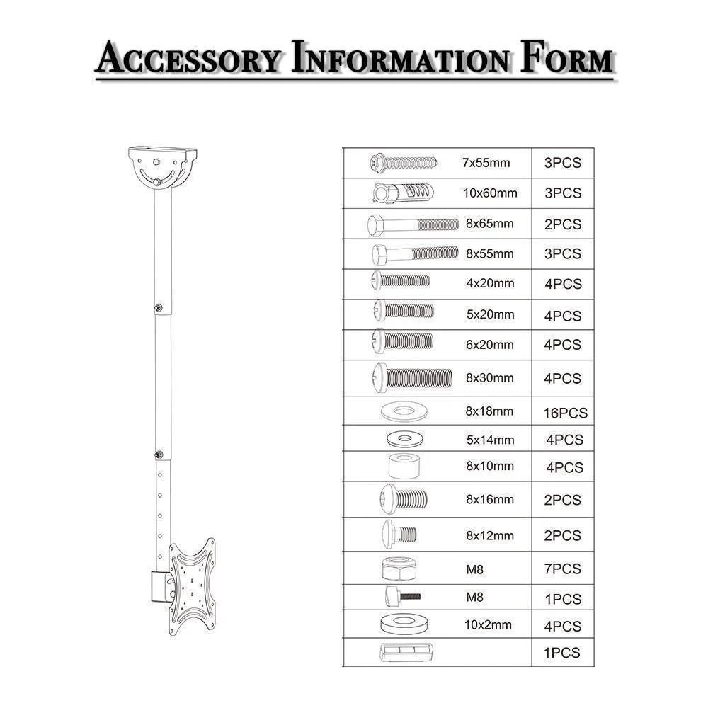 Full Motion Ceiling TV Wall Mount Bracket LED TVs Adjustable For Home Dorm Office And More 1