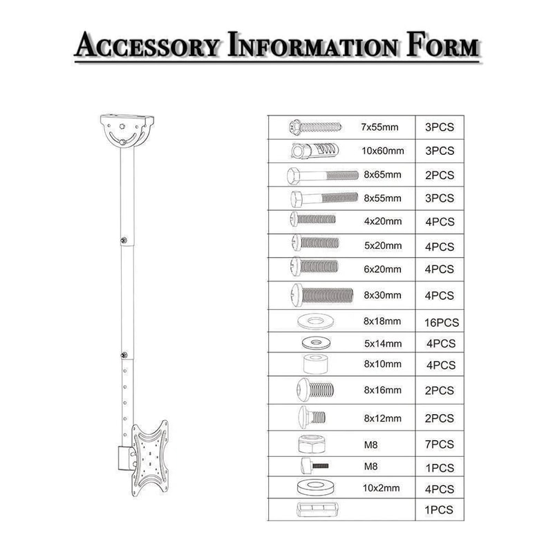 Full Motion Ceiling TV Wall Mount Bracket LED TVs Adjustable For Home Dorm Office And More 1