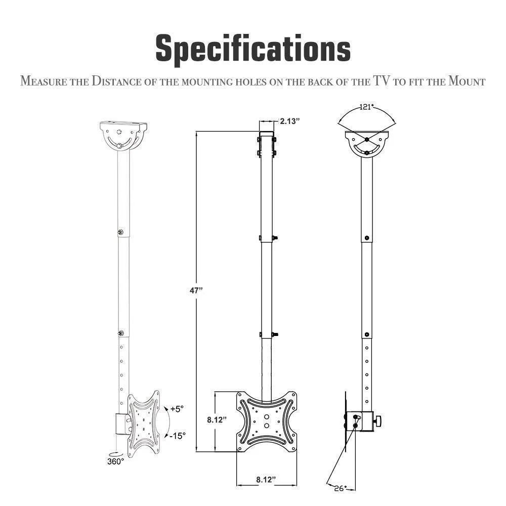 Full Motion Ceiling TV Wall Mount Bracket LED TVs Adjustable For Home Dorm Office And More 2