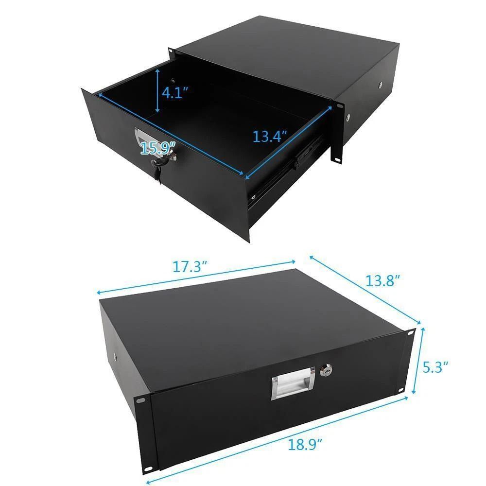 Rack Road Case Equipment Deep Drawer Locking Black Rack Mount DJ For Reliable Equipment Protection 2