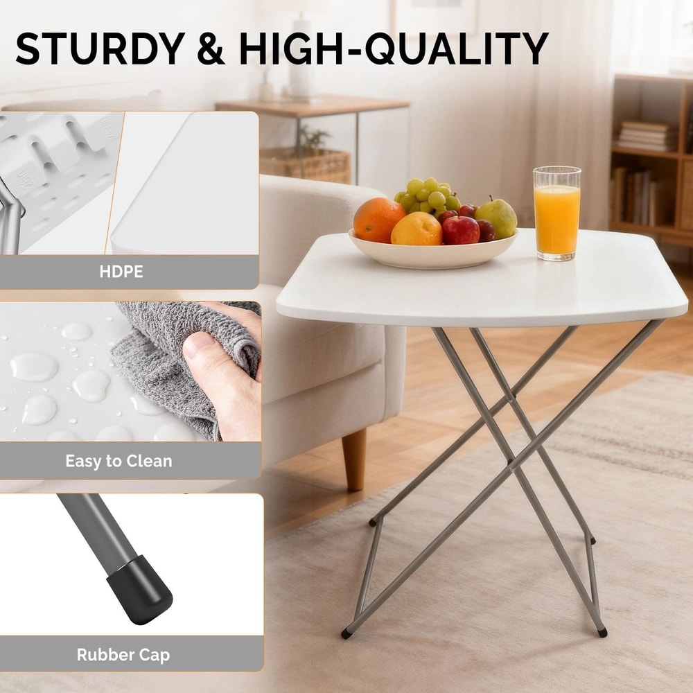 Portable Folding Plastic Table Laptop TV Tray Indoor Camping Table 4