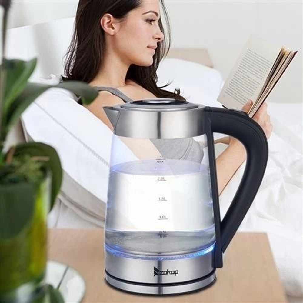 Durable Heating Electric Glass Hot Water Kettle Home Kitchen Essential 1