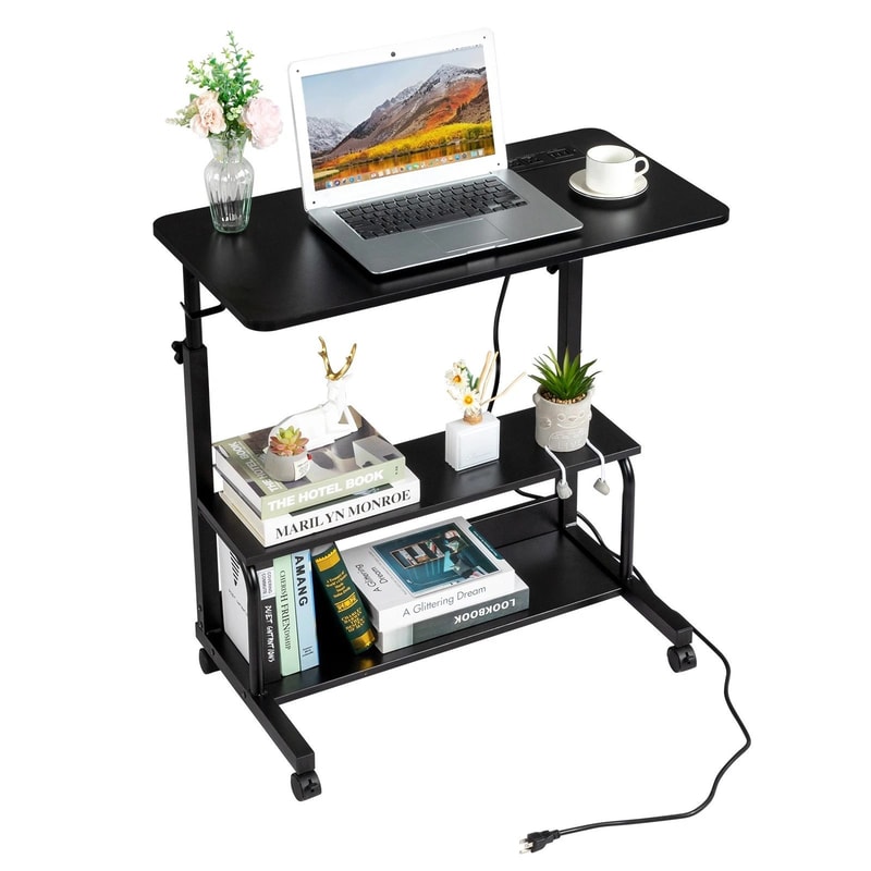 Hospital Bed Table With Holder Adjustable Overbed Rolling Laptop Desk Stand Ideal For Home Medica 12