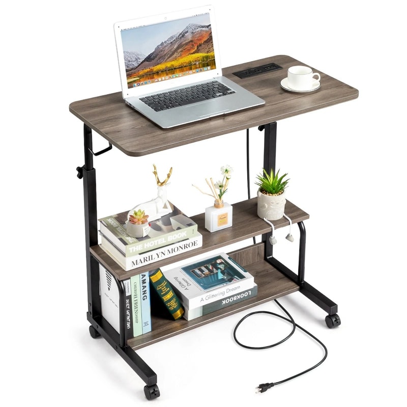 Hospital Bed Table With Holder Adjustable Overbed Rolling Laptop Desk Stand Ideal For Home Medica 2