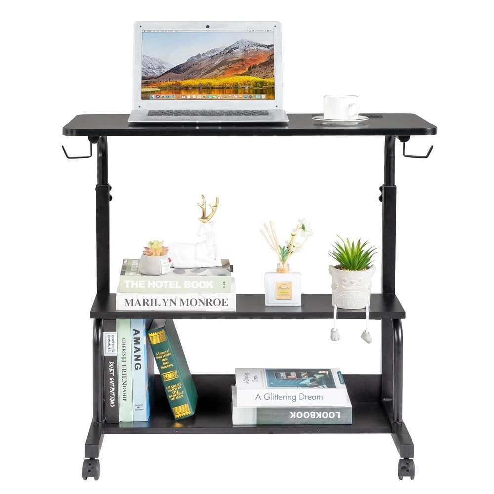 Hospital Bed Table With Holder Adjustable Overbed Rolling Laptop Desk Stand Ideal For Home Medica 11