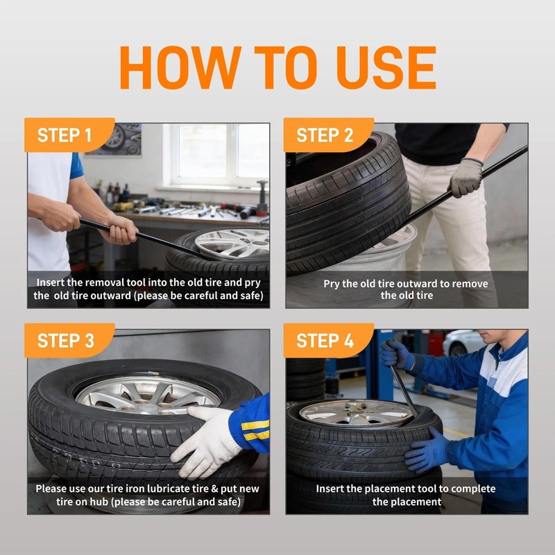 2 Tire Mount And Demount Iron Spoons Heavy Duty Tire Changing Tools For Trucks Buses And Commercial 4