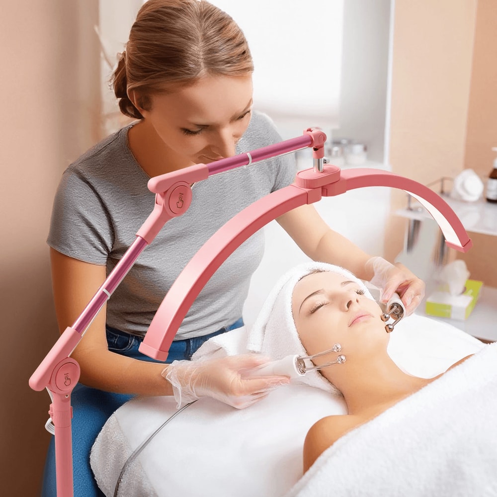 Adjustable Brightness Floor Lamp Half Moon Light Lash Lamp Phone Holder New 5