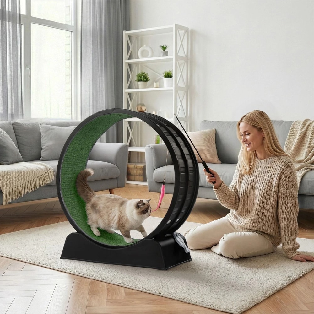 Safety Cat Treadmill Cat Exercise Wheel For Indoor Cats Running Wheel For Active Feline Playtime 0