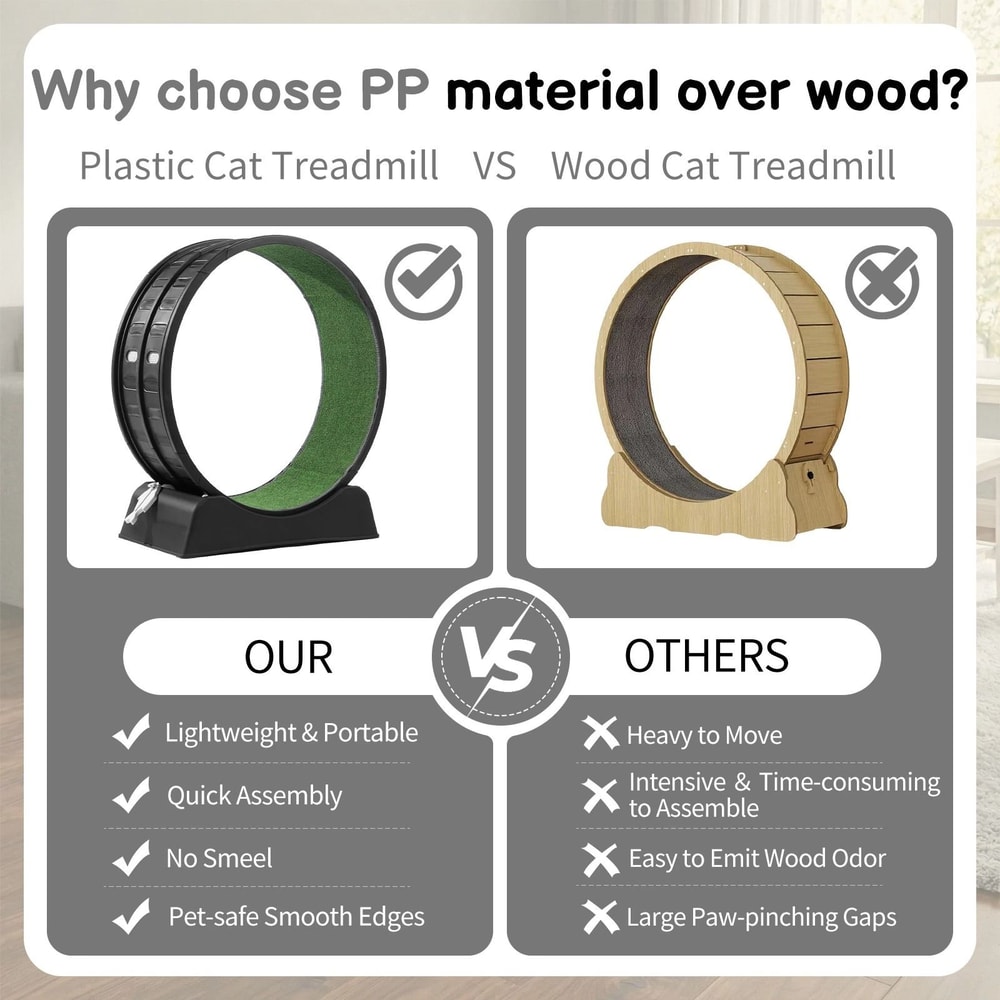 Safety Cat Treadmill Cat Exercise Wheel For Indoor Cats Running Wheel For Active Feline Playtime 3