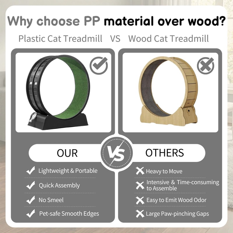 Safety Cat Treadmill Cat Exercise Wheel For Indoor Cats Running Wheel For Active Feline Playtime 3