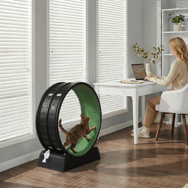 Safety Cat Treadmill Cat Exercise Wheel For Indoor Cats Running Wheel For Active Feline Playtime 7