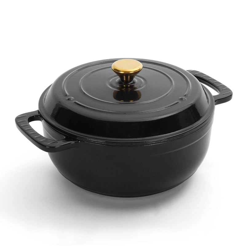 Enameled Cast Iron Dutch Oven 5QT MultiPurpose Grill Induction Compatible Durable Stylish Cookwar 11