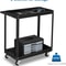 Industrial Service Cart Black Shelf Steel Utility Cart Tool Storage Organizer For Easy Mobility And 3