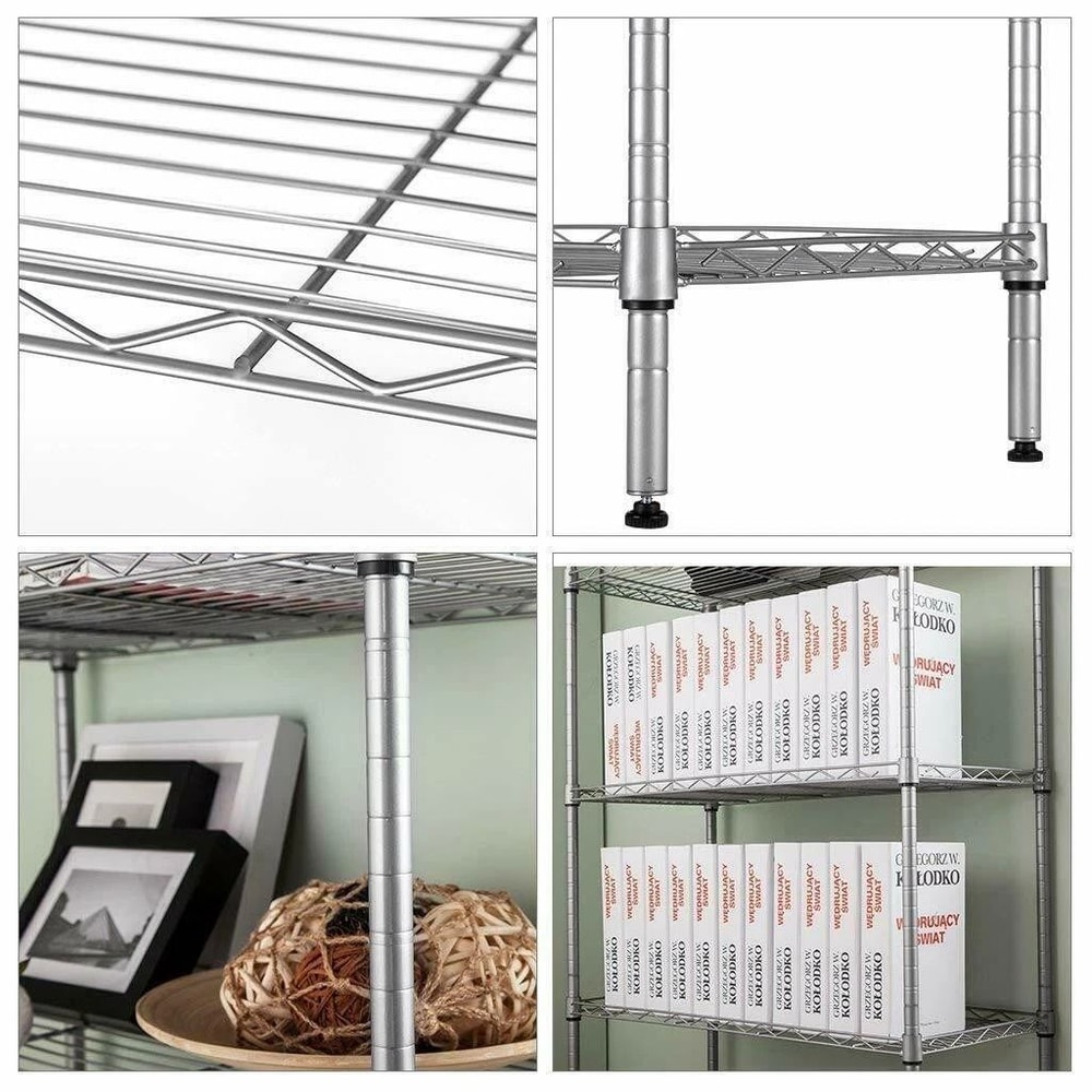 Adjustable 5 Tier Wire Shelving Rack Storage Unit For Easy Home Organization 2