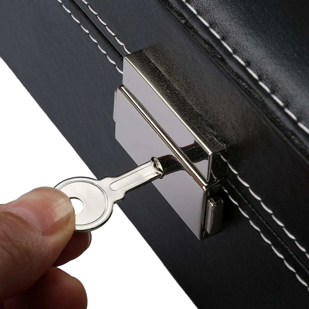 24 Slot Leather Watch Box Jewelry Organizer Large Storage Space Ideal Present For Watch Lovers 2