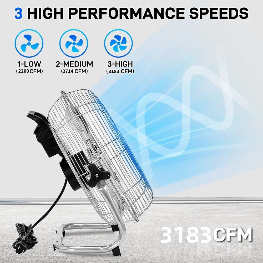 Industrial Floor Fan With High Velocity Metal Blades 4