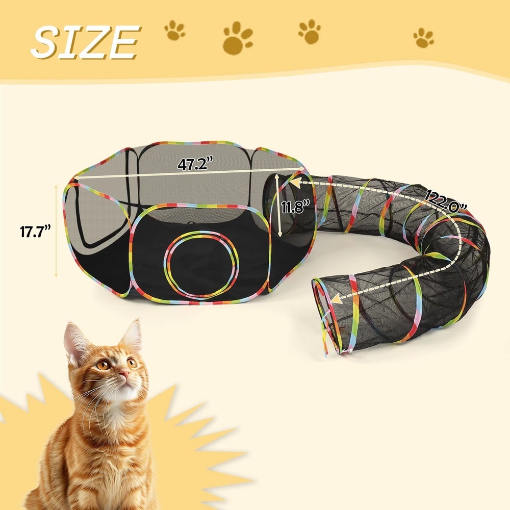 Portable Playpen Enclosures With Tunnel For Rabbits Cats Dogs Ideal Pet Enclosure With Tunnel For 7