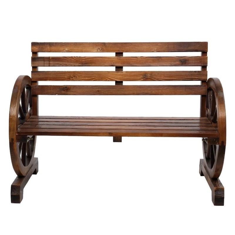 Rustic Loveseat Outdoor Wooden Garden Bench Wagon Patio Furniture For Stylish Outdoor Spaces 9